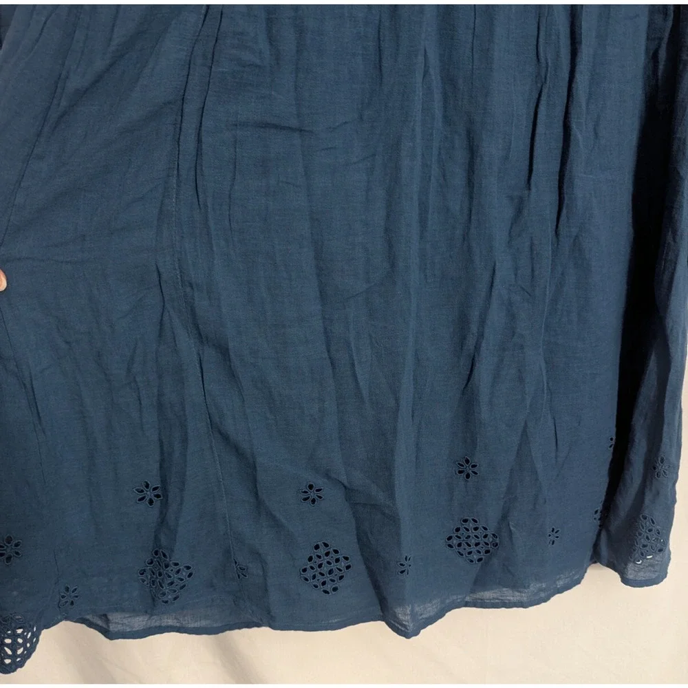 Sundance Blue Embroidered Babydoll Dress Small X1 Boho Cottage Fairy Coquette